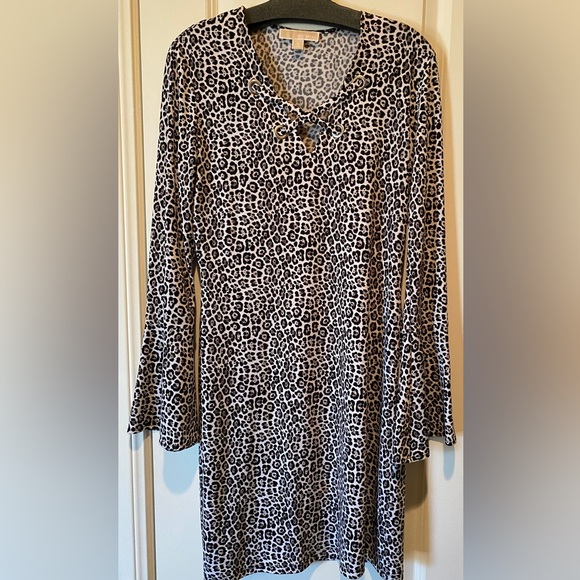 Micheal Kors Leopard Print Dress size M - Picture 1 of 7
